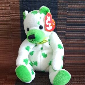 Green and White Shamrock Teddy Bear